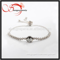 New designed platinum plated bracelet with oval glass pandent